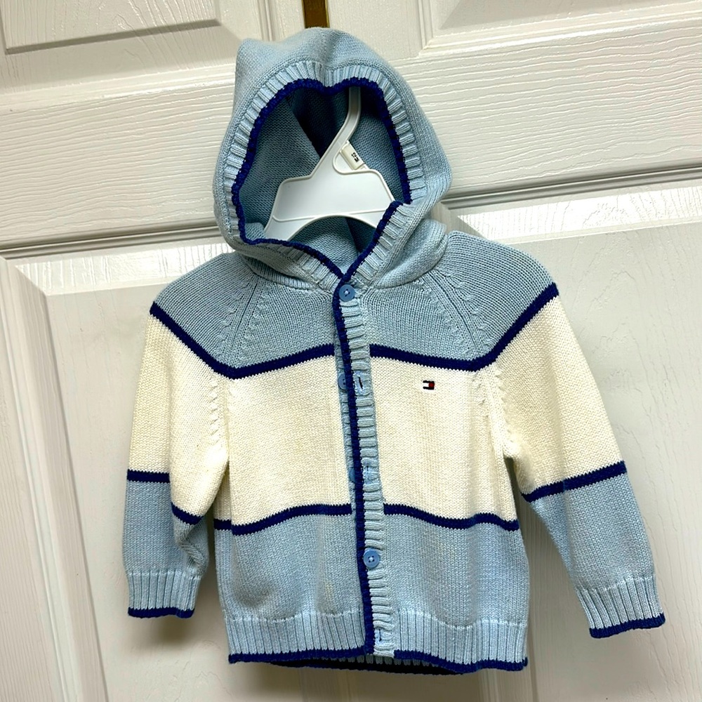 Baby Boy Tommy Hilfiger Hooded Sweater, 6-12 months